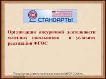 Организация внеурочной деятельности младших школьников в условиях реализации ФГОС презентация к уроку (4 класс) по теме