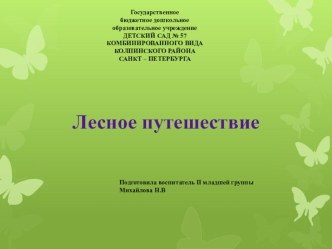 Лесное путешествие методическая разработка по окружающему миру (младшая группа) по теме