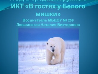 Конспект НОД в средней группе с использованием ИКТ В гостях у Белого мишки план-конспект занятия по окружающему миру (средняя группа)