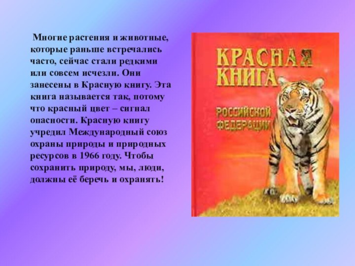 Многие растения и животные, которые раньше встречались часто, сейчас стали редкими