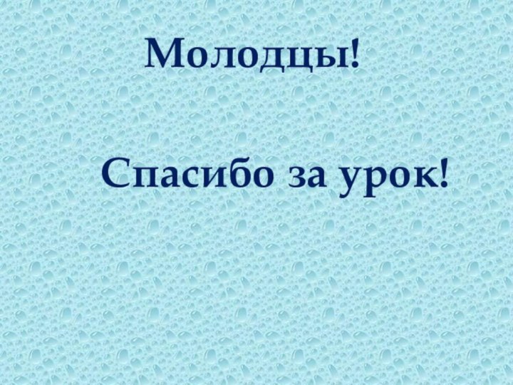 Молодцы!     Спасибо за урок!