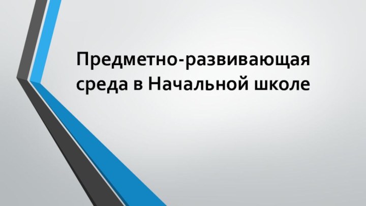 Предметно-развивающая среда в Начальной школе