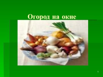 Презентация к проекту Огород на окне проект по теме