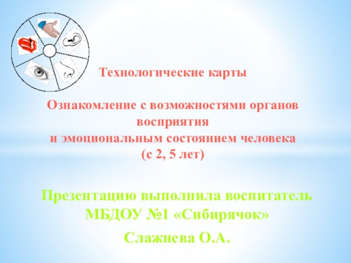 Презентацию выполнила воспитатель МБДОУ №1 «Сибирячок» Слажнева О.А.  Технологические карты