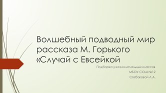 Волшебный подводный мир рассказа М. Горького Случай с Евсейкой презентация к уроку по чтению (3 класс)