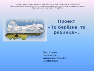 Методическая разработка по нравственно-патриотическому воспитанию в младшей группе То берёзка, то рябинка. методическая разработка (младшая группа)