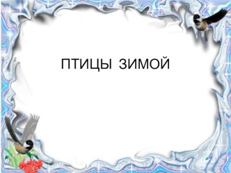 Птицы зимой занимательные факты по развитию речи (подготовительная группа)