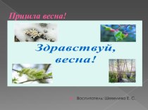 Здраствуй весна! презентация к уроку по окружающему миру (младшая группа)