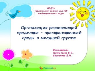 Организация РППС презентация к уроку (младшая группа)