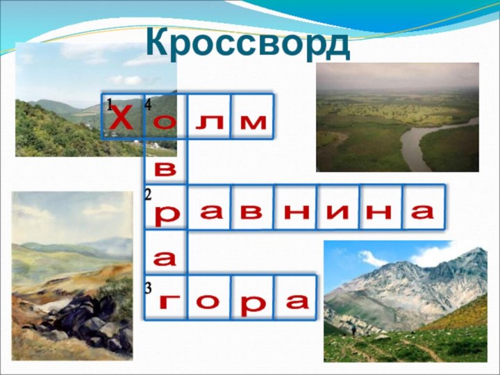 Кроссворд1 2 3 4 х о л м в р а г