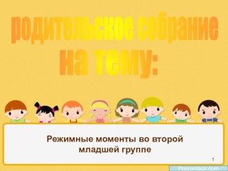 Презентация к родительскому собранию Режимные моменты во второй младшей группе материал (младшая группа)