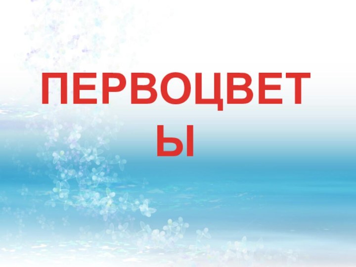 ПЕРВОЦВЕТЫ