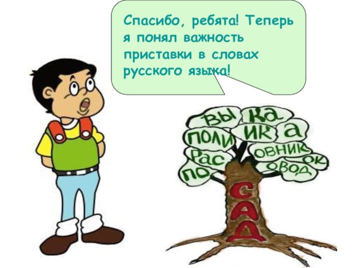 Спасибо, ребята! Теперь я понял важность приставки в словах русского языка!