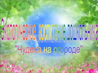 презентация Чудеса на огороде презентация к уроку (младшая группа)