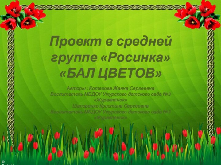 Авторы : Котегова Жанна СергеевнаВоспитатель МБДОУ Ужурского детского сада №3 «Журавлёнок»Шапоренко Кристина