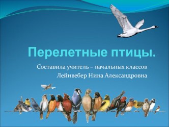 Презентация по теме: Перелетные птицы презентация к уроку по окружающему миру