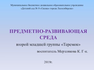 Развивающая предметно-пространственная среда презентация