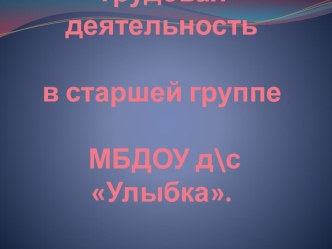 Трудовая деятельность презентация к уроку по конструированию, ручному труду (старшая группа)