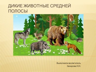 Дикие животные средней полосы презентация к уроку по окружающему миру (средняя группа)