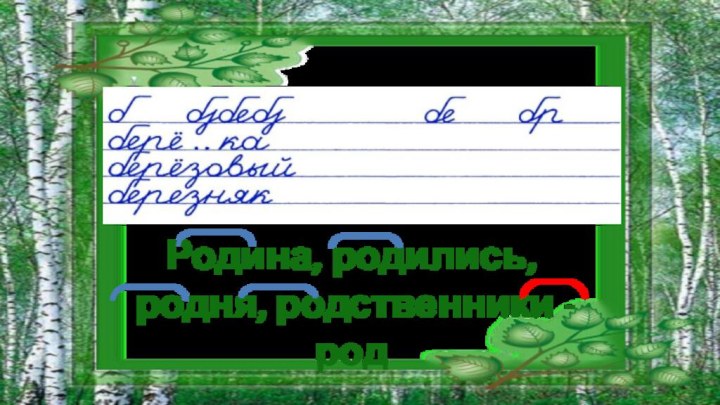 Родина, родились, родня, родственники - род