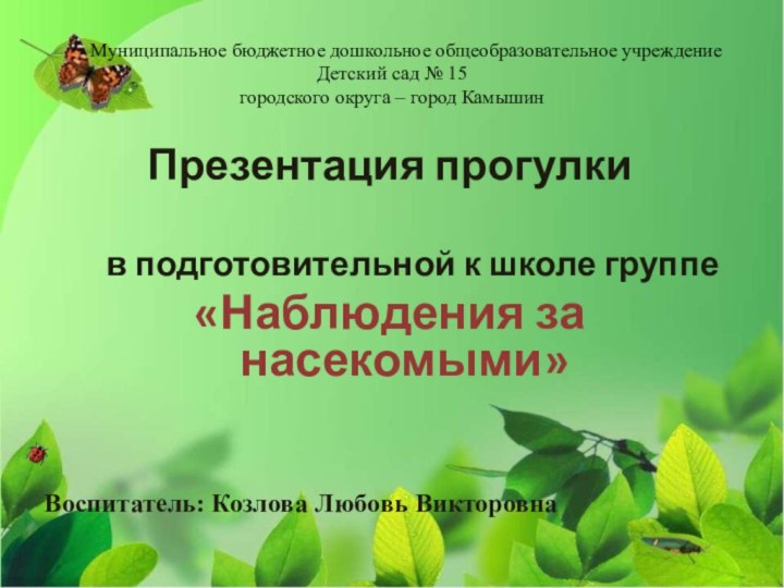 Муниципальное бюджетное дошкольное общеобразовательное учреждение  Детский сад №