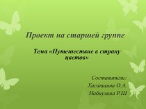 Презентация Путешествие в страну цветов презентация к занятию (старшая группа) по теме