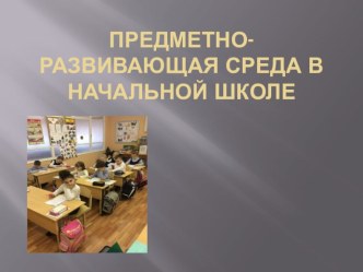 ПК 4.2. Предметно-развивающая среда учебного кабинета начальных классов презентация к уроку по теме