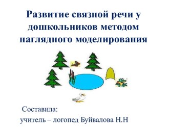 Развитие связной речи у дошкольников методом наглядного моделирования презентация по логопедии