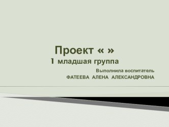 Проект Времена года проект (младшая группа)