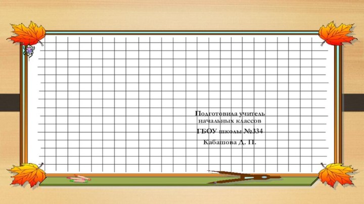 Подготовила учитель начальных классовГБОУ школы №334Кабашова Д. П.