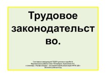 Трудовое законодательство. Материал к семинару Профстандарт –инструментарий реализации ФГОС ДО презентация