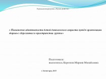 Повышение адаптивности детей дошкольного возраста путём организации здоровье сберегающего пространства группы материал (младшая группа)