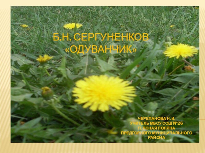 Б.Н. СЕРГУНЕНКОВ