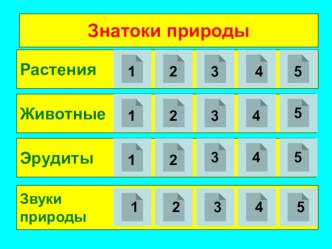 Знатоки природы интерактивная игра презентация к уроку (1, 2, 3, 4 класс)