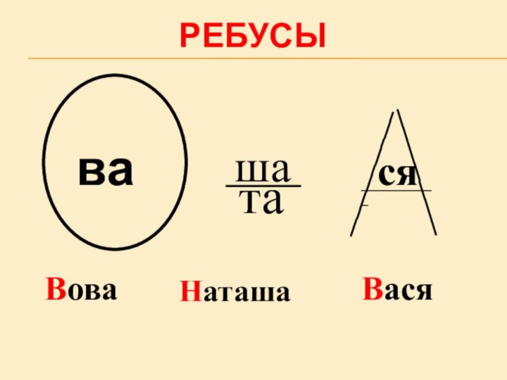 РЕБУСЫвашата_________________________сяВоваНаташаВася______________