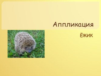 Занятие по окружающему миру+аппликация Еж презентация к уроку по аппликации, лепке (старшая группа)