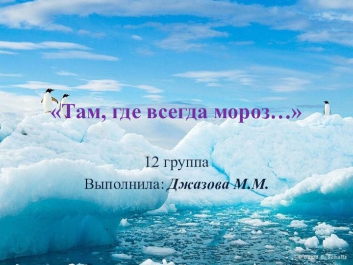 «Там, где всегда мороз…»12 группаВыполнила: Джазова М.М.