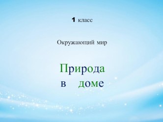 презентация к уроку окружающего мира Природа в доме презентация к уроку по окружающему миру (1 класс)