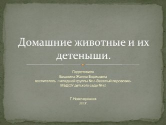 презентация для детей раннего возраста Домашние животные и их детеныши презентация по окружающему миру по теме