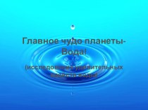 Главное чудо планеты - вода! презентация к уроку по окружающему миру (подготовительная группа)