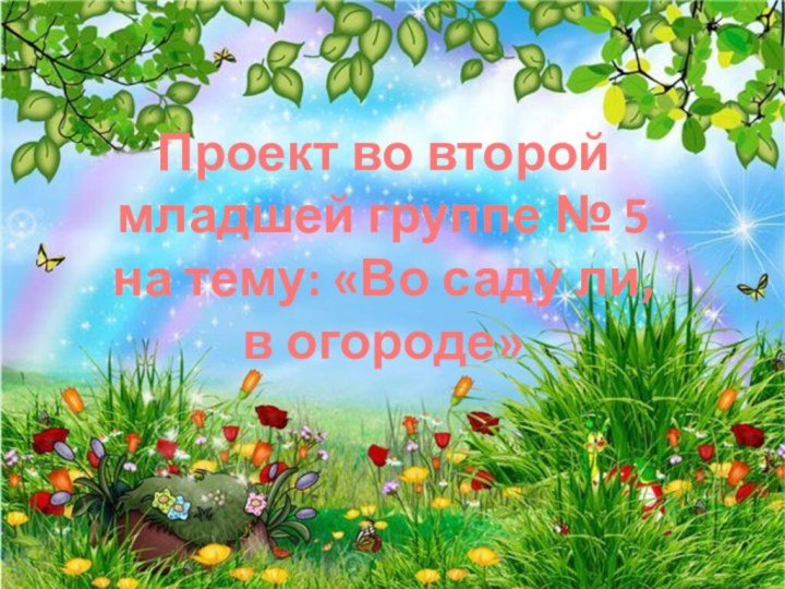 Проект во второй младшей группе № 5 на тему: «Во саду ли, в огороде»