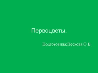 Презентация Первоцветы. презентация к уроку по окружающему миру (1 класс)