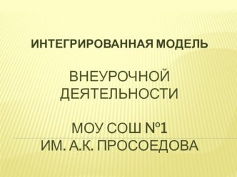 модель внеурочной деятельности презентация к уроку