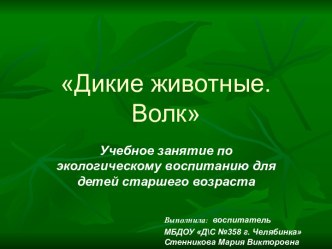 Занятие по экологии для детей старшей группы план-конспект занятия по окружающему миру (старшая группа)