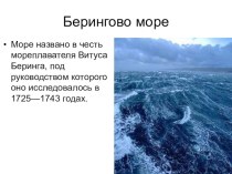 Презентация Берингово море материал по теме