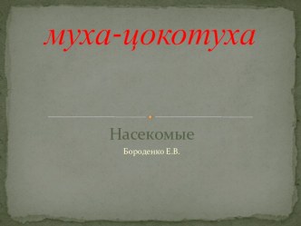 Муха-Цокотуха ( насекомые). презентация к уроку по развитию речи (младшая группа)