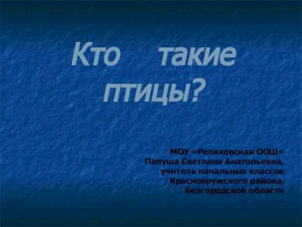 Презентация к уроку окружающего мира Кто такие птицы? презентация к уроку по окружающему миру (1 класс)