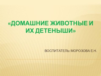 Презентация логопедического занятия в старшей группе к лексической теме : Домашние животные и их детеныши презентация к уроку по логопедии (старшая группа) по теме