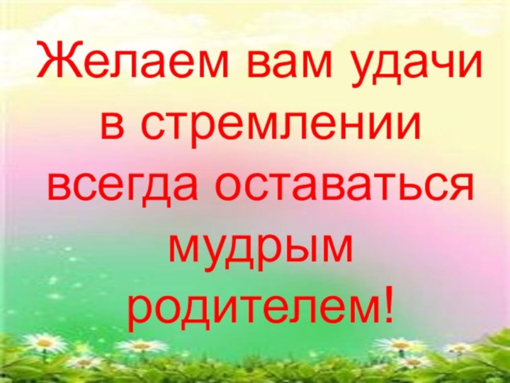 Желаем вам удачи в стремлении всегда оставаться мудрым родителем!