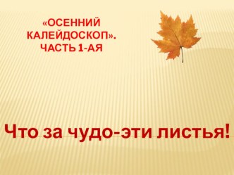 Презентация Осенний калейдоскоп презентация к уроку по окружающему миру (старшая группа)